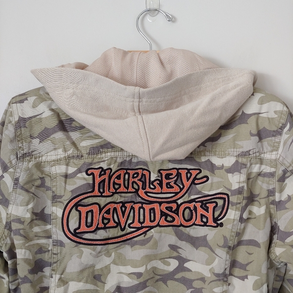Harley Davidson Motorcycle 2 In 1 Camouflage Jacket Size Large - Picture 6 of 15